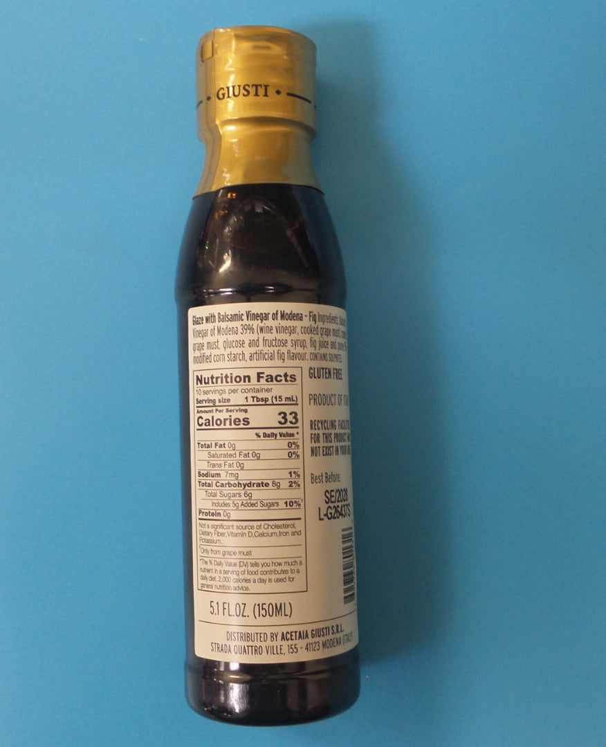 Giuseppe Giusti Balsamic Glaze with Fig, 5.1 fl oz (150ml)