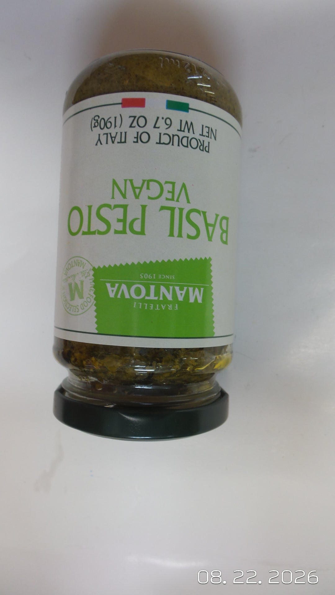 Fratelli Mantova Basil Pesto, Vegan, 6.7 oz (190g)
