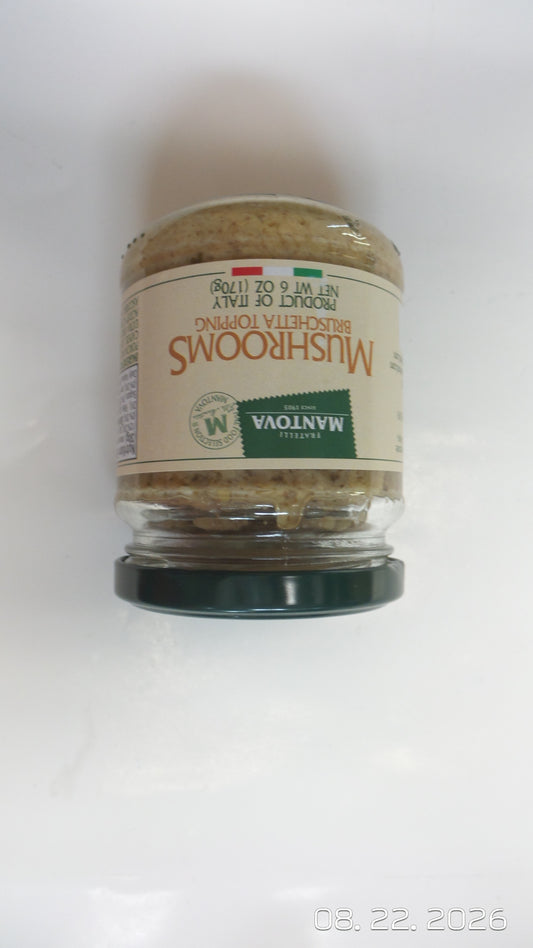 Fratelli Mantova Mushroom Bruschetta Topping, 6 oz (170g)