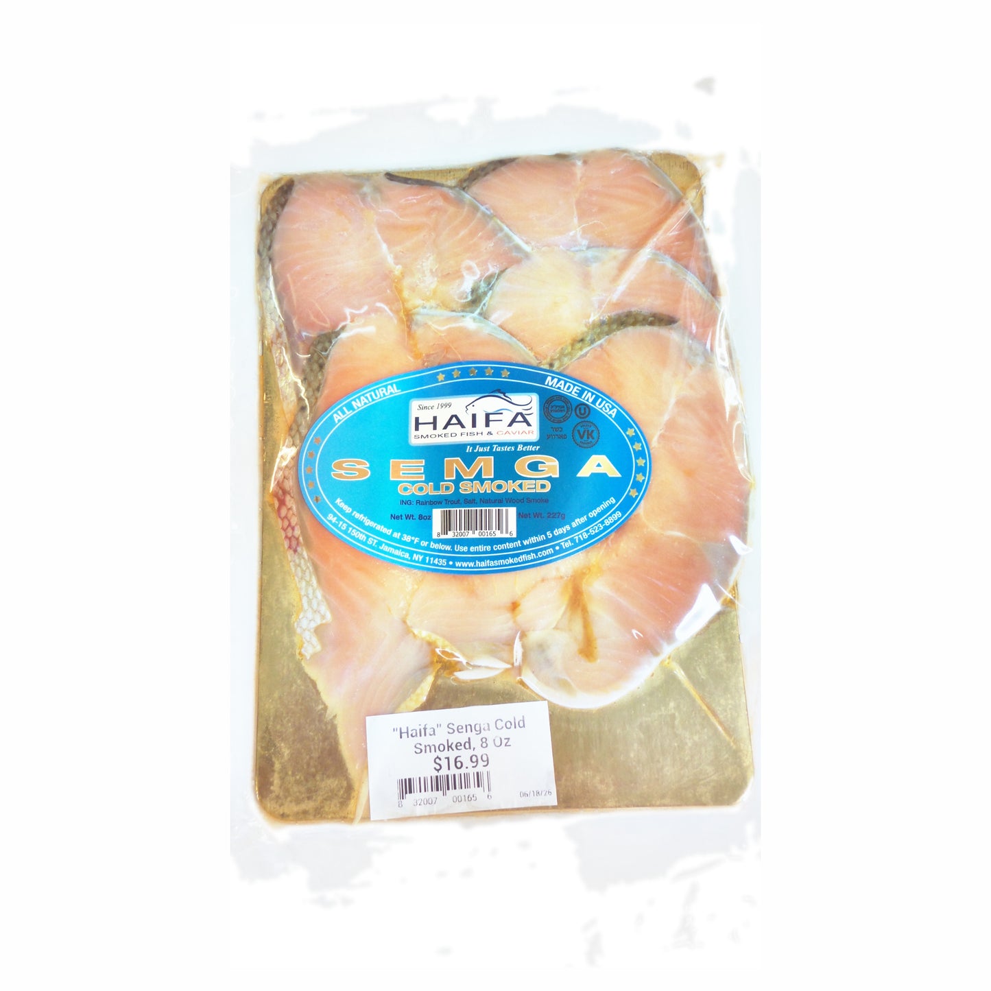 Haifa Semga Cold Smoked Rainbow Trout, 8 oz (227g)