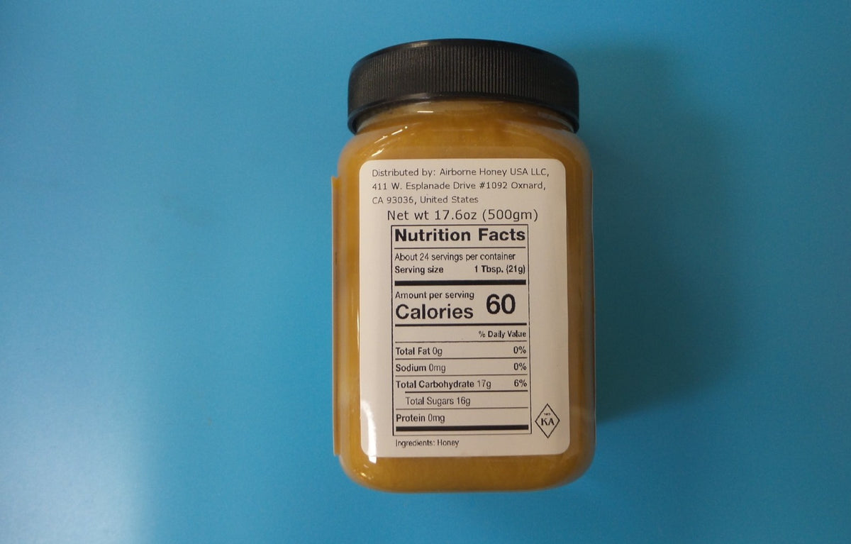 Airborne Thyme Honey, 17.6 oz (500g) — nutrition and net weight