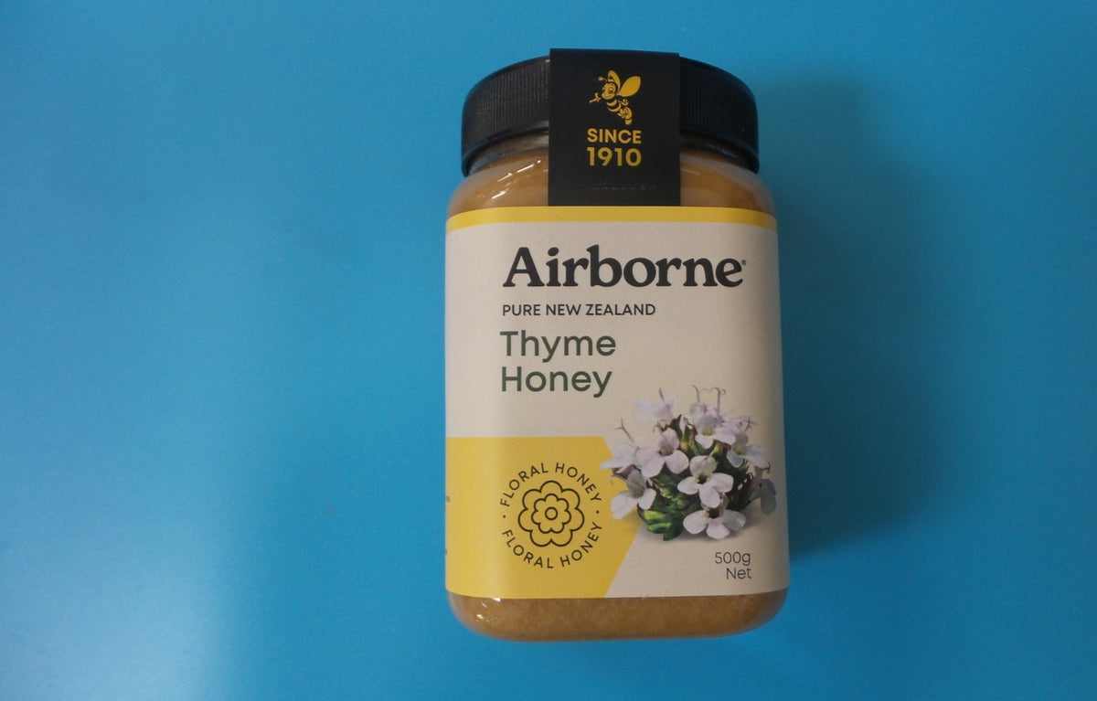 Airborne Thyme Honey, 17.6 oz (500g) — front of jar