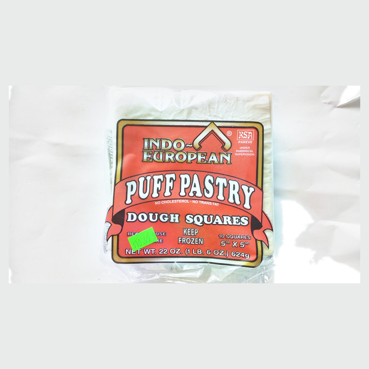 Indo-European Puff Pastry Dough Squares 5×5 in, 22 oz (624g)