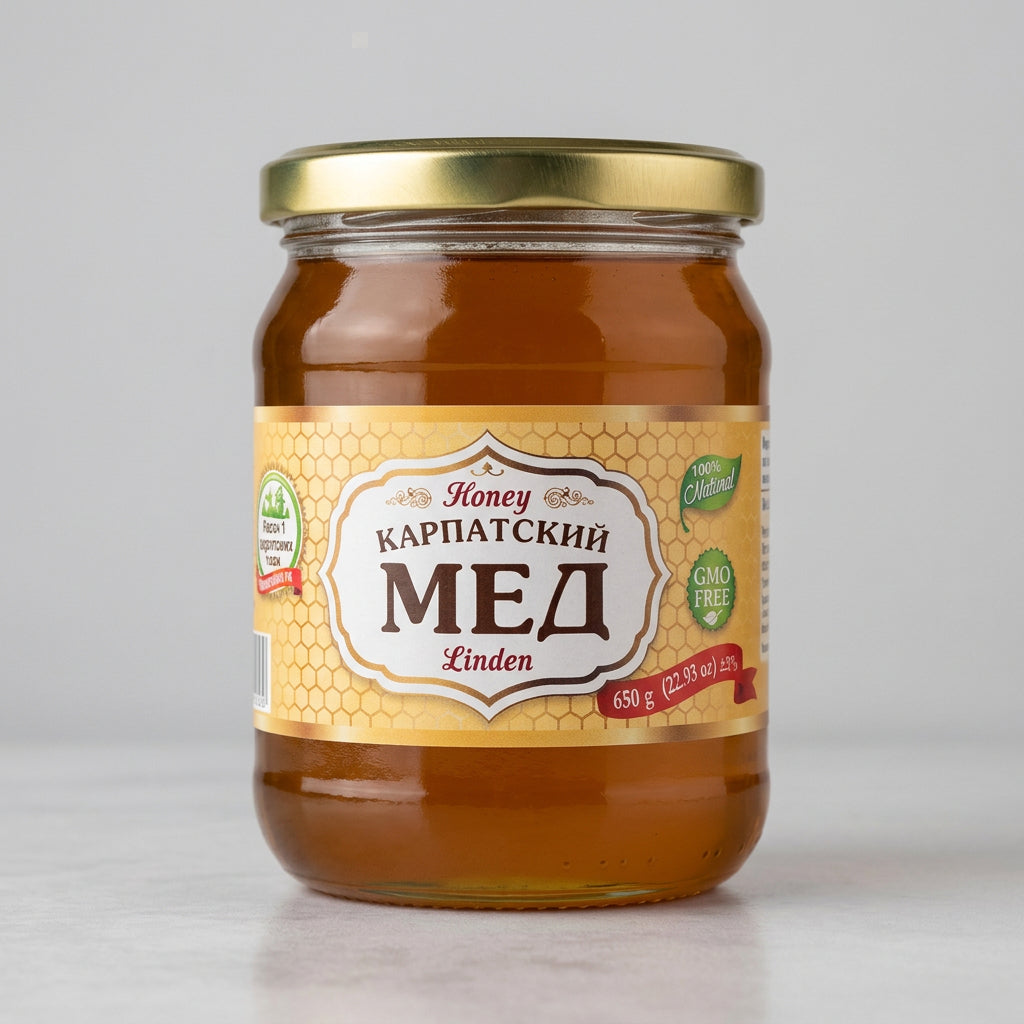 Karpatskiy Med Linden Honey, 22.9 oz (650g)