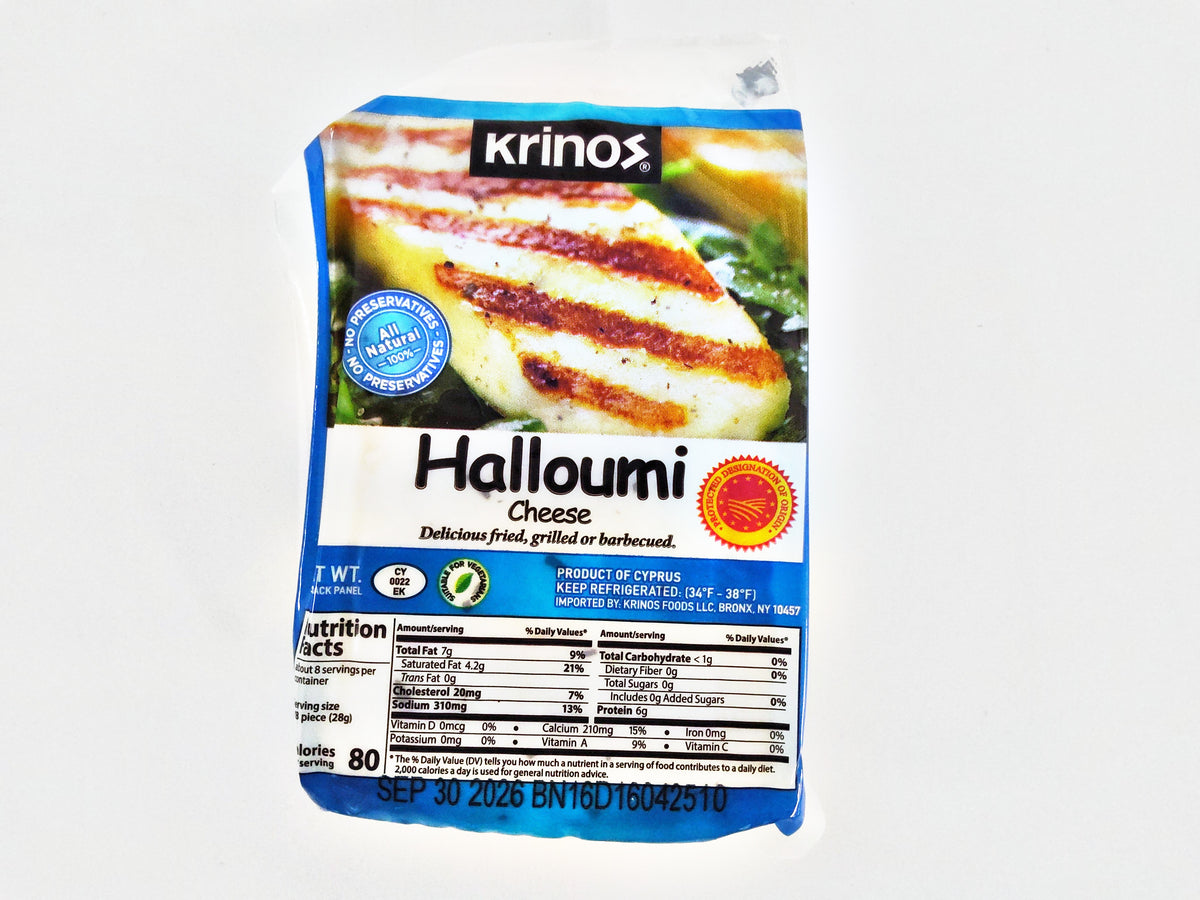 Krinos Traditional PDO Halloumi Cheese, 8 oz (227g)
