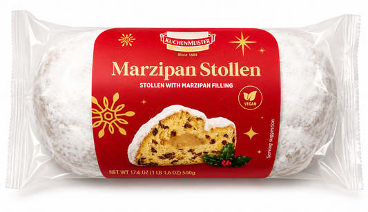 KuchenMeister Marzipan Stollen – 500g (Marzipan Filling)