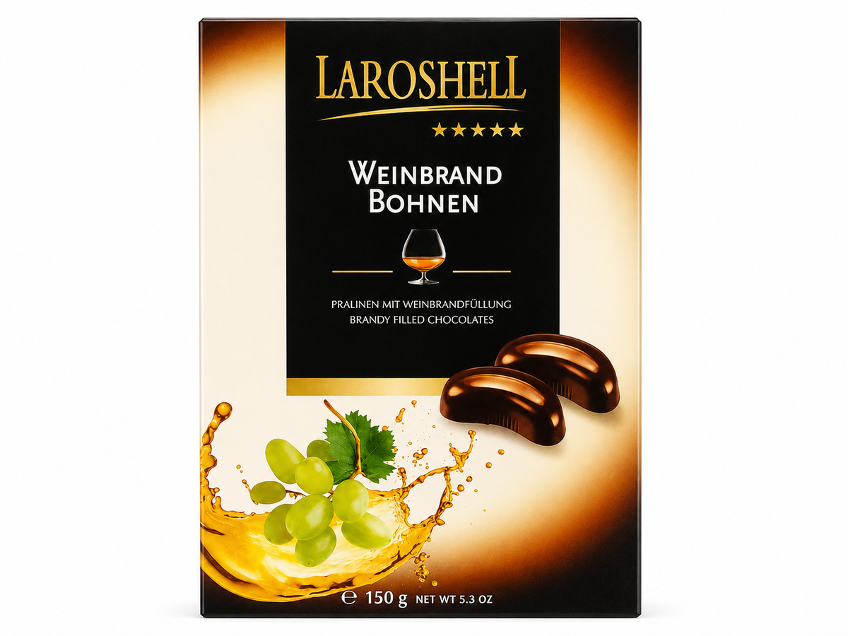 Laroshell Weinbrand Bohnen Brandy Filled Chocolates, 5.3 oz (150g)