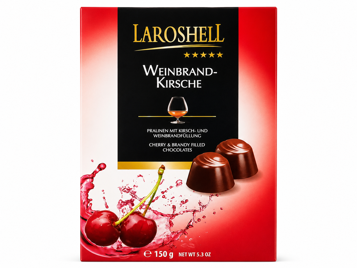 Laroshell Weinbrand-Kirsche Cherry & Brandy Filled Chocolates, 5.3 oz (150g)