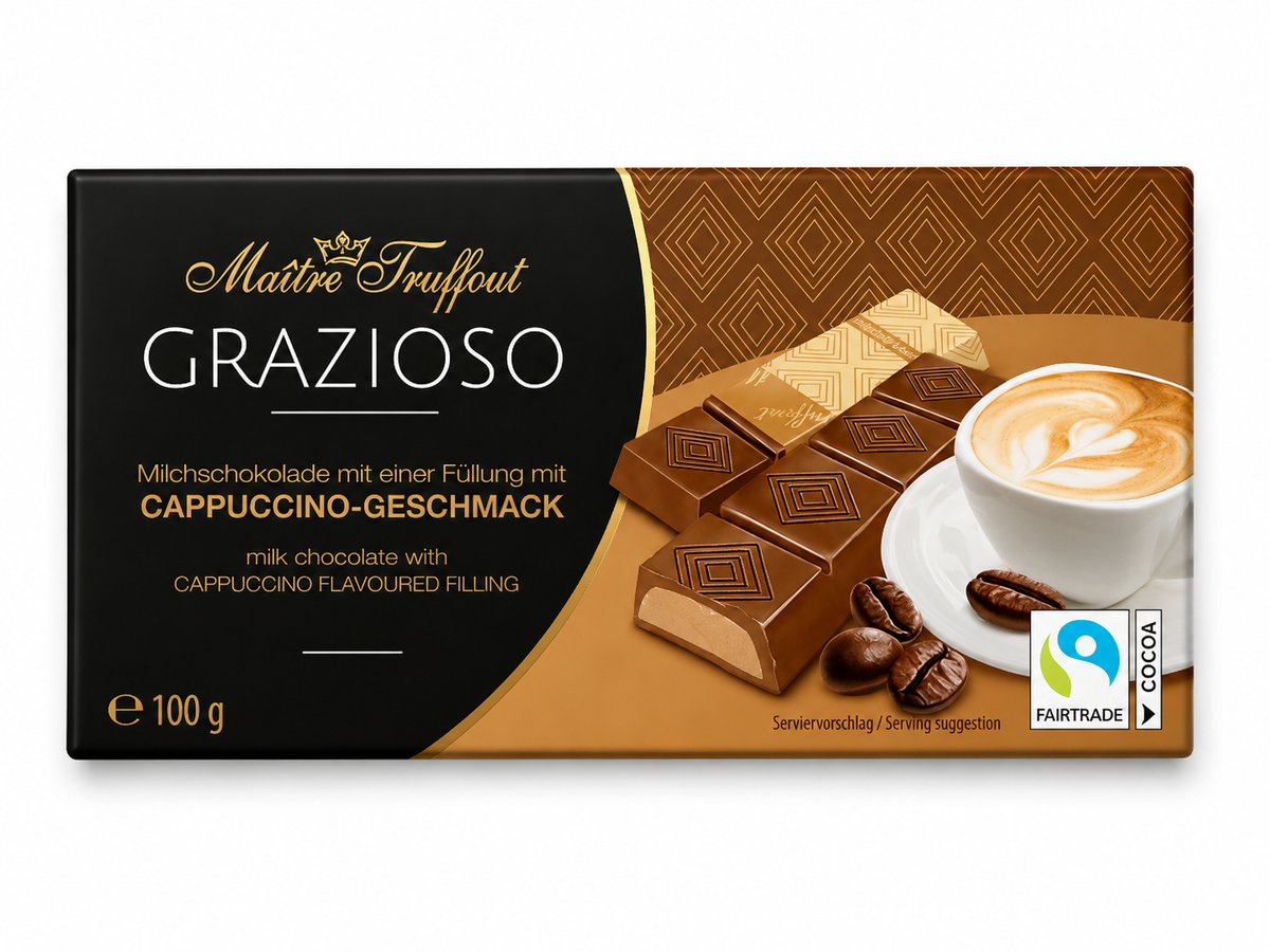 Maître Truffout Grazioso Cappuccino Milk Chocolate, 3.5 oz (100g)