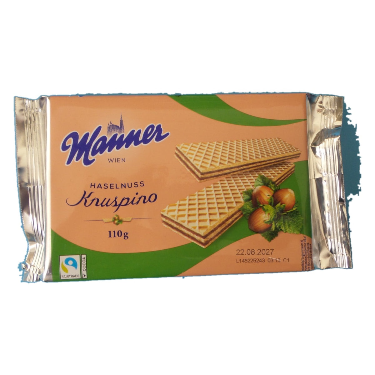 Manner Knuspino Hazelnut / Haselnuss Wafers, 3.88 oz (110g)