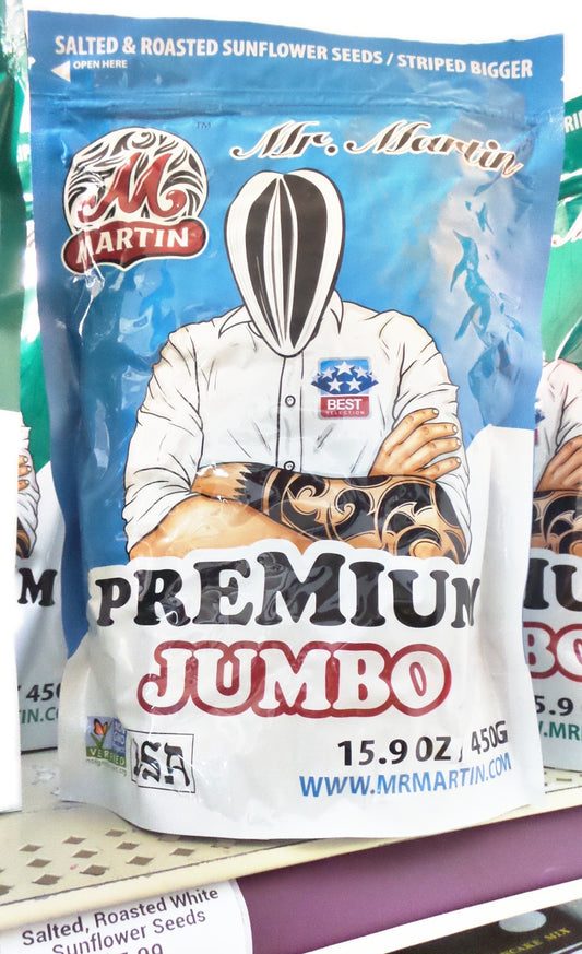 Mr. Martin Premium Jumbo Salted Roasted Sunflower Seeds, 15.9 oz (450g)