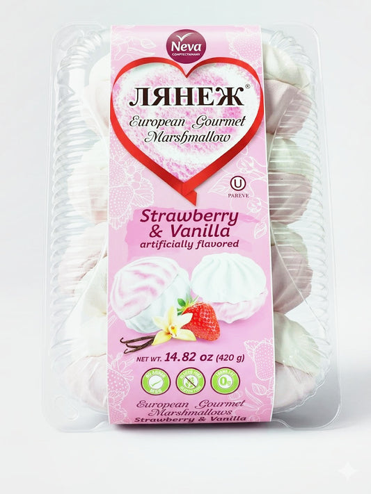 Lyanezh European Gourmet Marshmallows – Strawberry & Vanilla (420g)