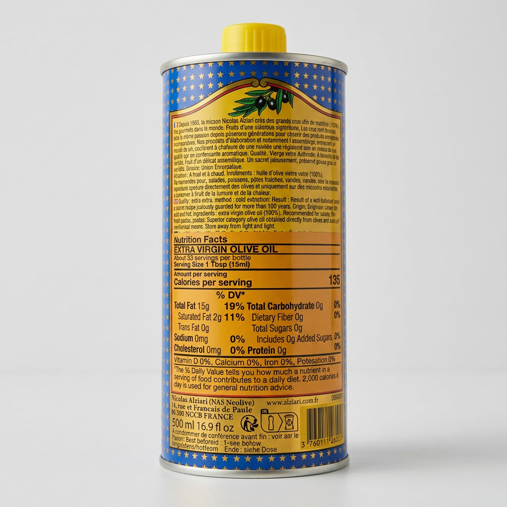 Nicolas Alziari Extra Virgin Olive Oil, 16.9 fl oz (500ml)