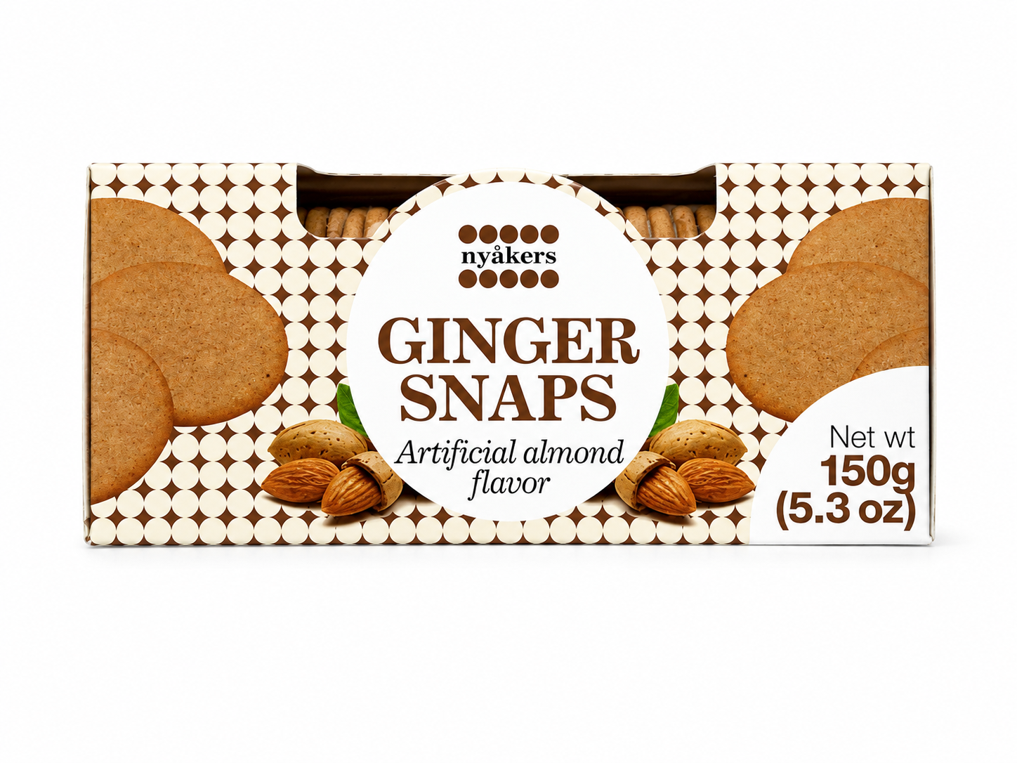 Nyåkers Ginger Snaps Almond, 5.3 oz (150 g)
