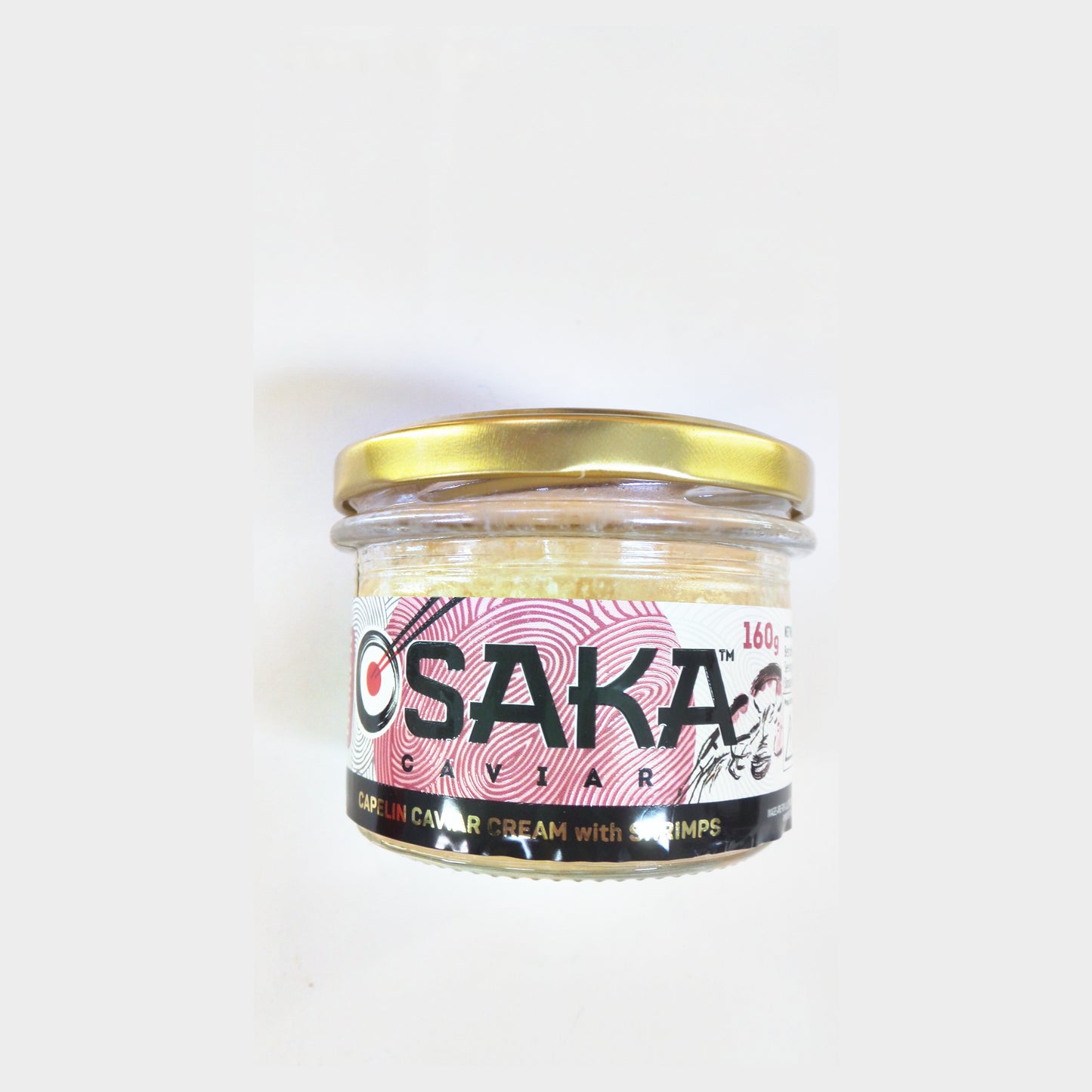 Osaka Capelin Caviar Cream with Shrimps, 140 g