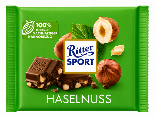 Ritter Sport Chopped Hazelnuts, 3.5 oz (100 g)
