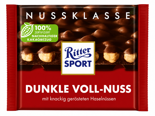 Ritter Sport Dark Whole Hazelnuts, 3.5 oz (100 g)