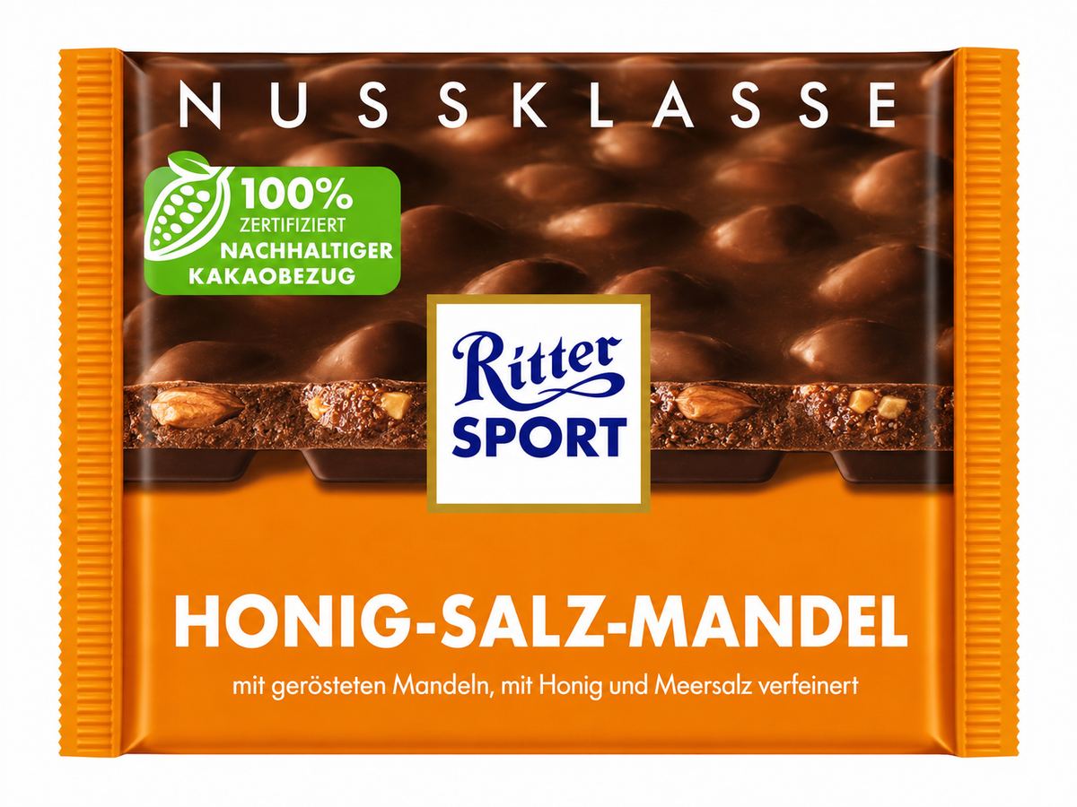 Ritter Sport Honey Sea Salt Almonds, 3.5 oz (100 g)