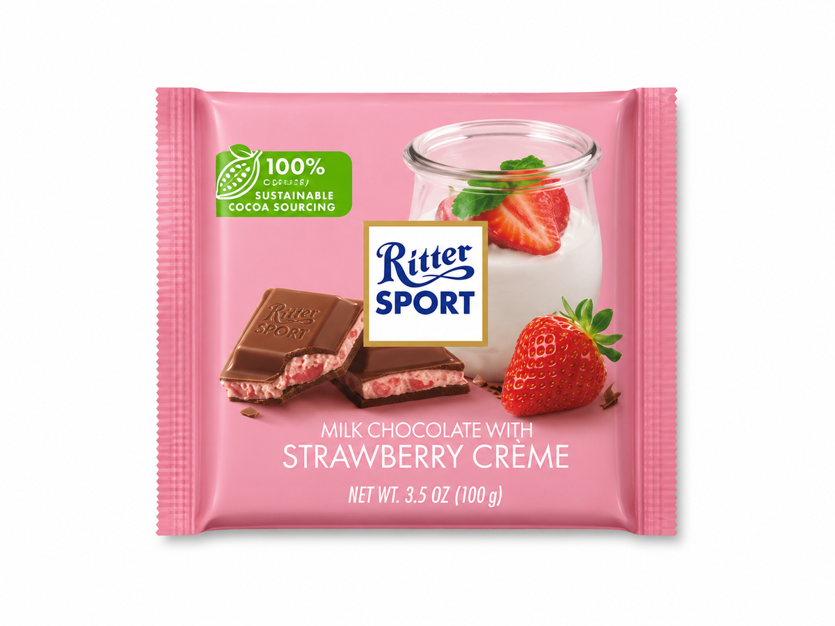 Ritter Sport Strawberry Crème, 3.5 oz (100g)
