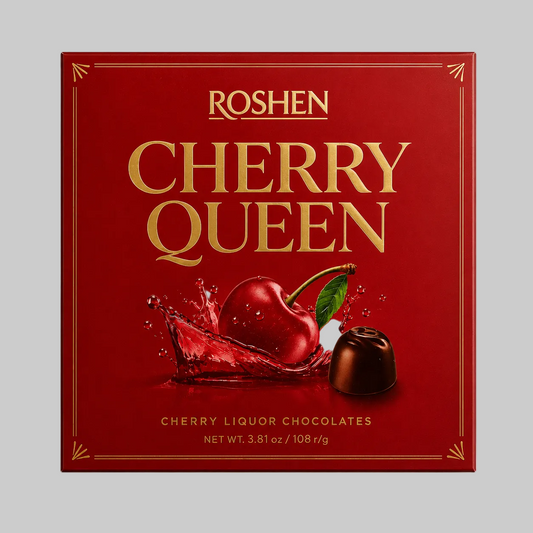 Roshen Cherry Queen Cherry Liqueur Chocolates, 3.81 oz (108g)