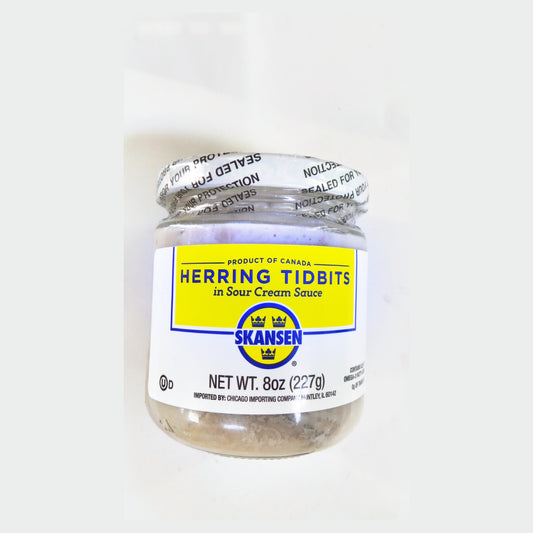 Skansen Herring Tidbits in Sour Cream Sauce, 8 oz (227g)
