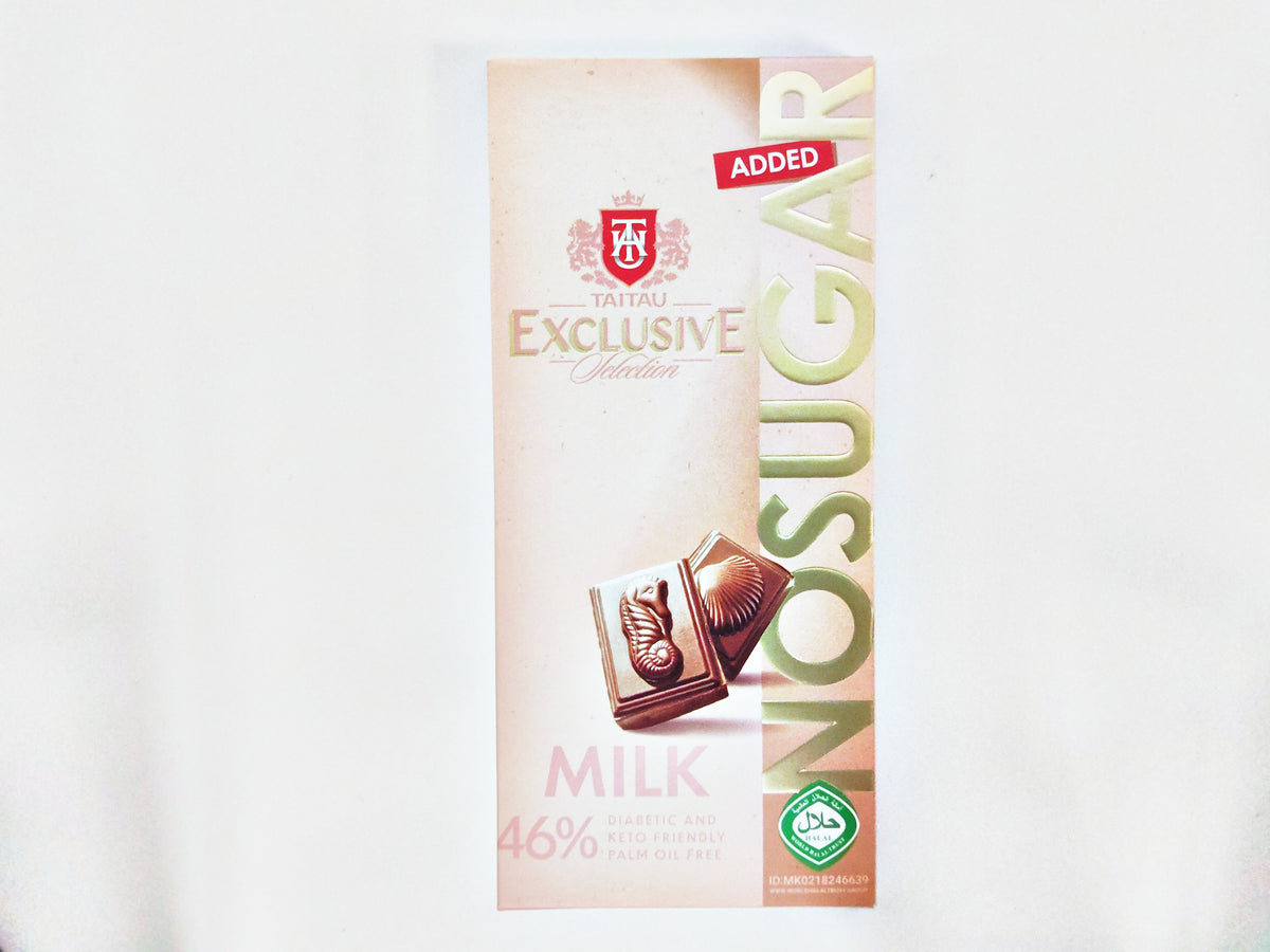 Taitau Exclusive Milk Chocolate No Added Sugar, 3.5 oz (100g)