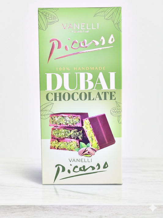 Vanelli Picasso – 100% Handmade Dubai Pistachio Chocolate (Premium Bar)