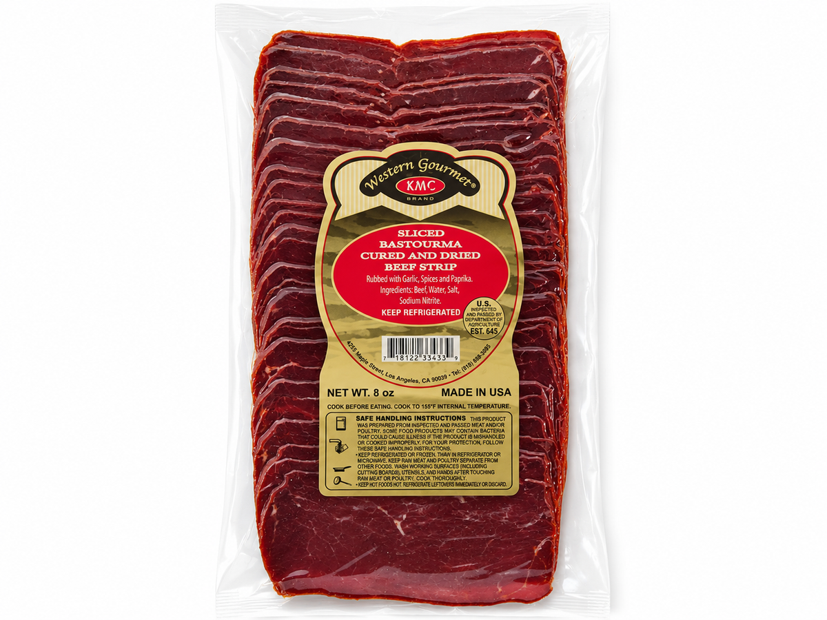 Western Gourmet Sliced Bastourma (Cured & Dried Beef), 8 oz (227g)