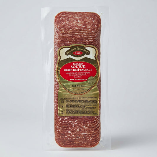 Western Gourmet Sliced Soujuk Dried Beef Sausage, 8 oz (227g)