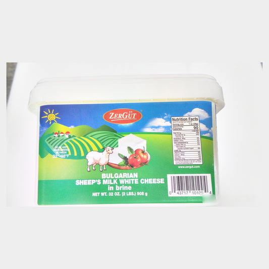 ZerGüt Bulgarian Sheep's Milk White Cheese in Brine, 2 lb (908g)